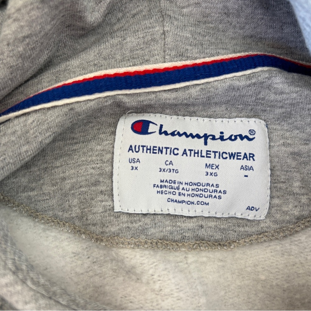 Champion 3X Gray Hoodie Womens Logo Pullover Sweatshirt Cozy Plus - Picture 4 of 6